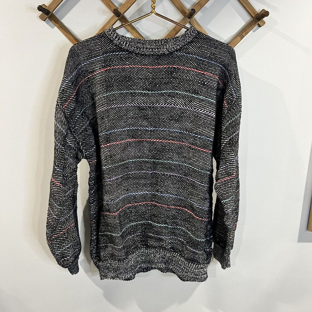 Tony Lambert Collections Mens Sweater White Gray Size Large Long Sleeve